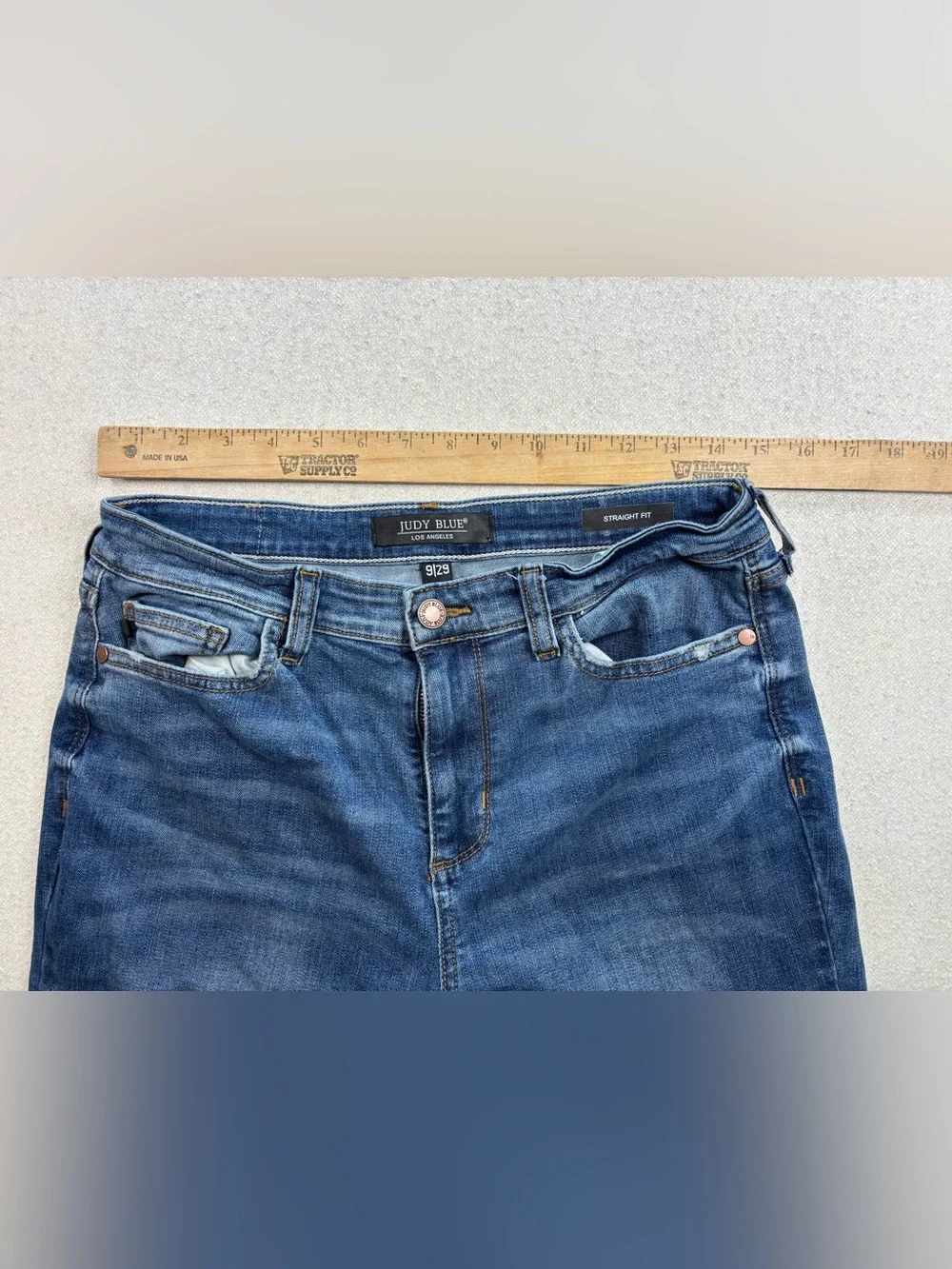 Judy Blue Straight Fit Jeans Womens Size 9/29 Medium Wash Stretch Denim - Picture 6 of 7